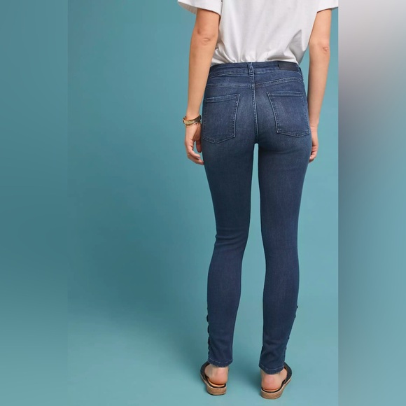 Scotch & Soda La Bohemienne Mid-Rise Skinny Jeans w/ Lace-Up Detail - Size 29/32 - Picture 4 of 14